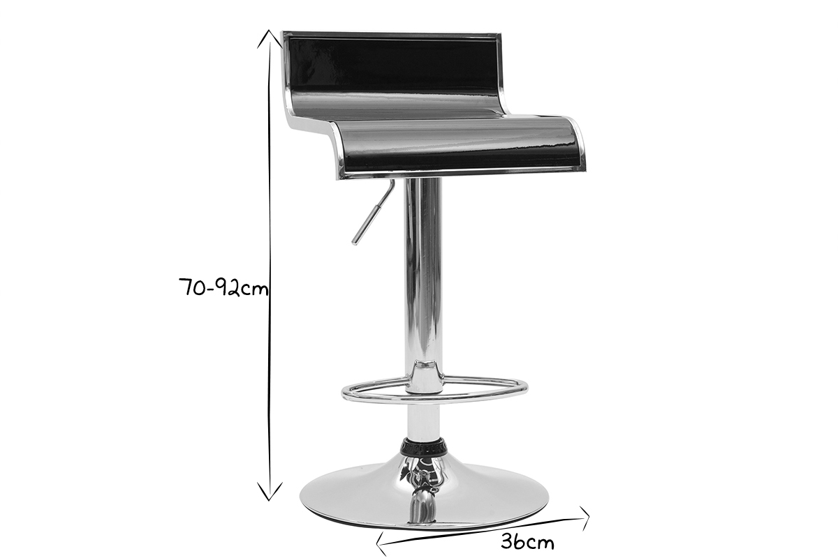 Design-Barhocker / Kchenhocker Schwarz WAVES (2 Stck.)