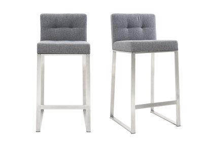Design-Barhocker Metall und Stoff Dunkelgrau 66 cm HALEY