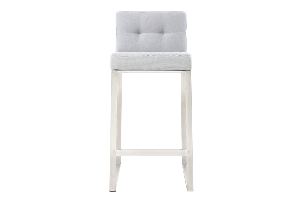 Design-Barhocker Metall und Stoff Hellgrau 66 cm HALEY