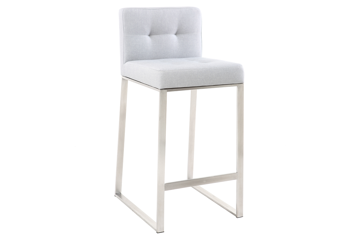 Design-Barhocker Metall und Stoff Hellgrau 66 cm HALEY