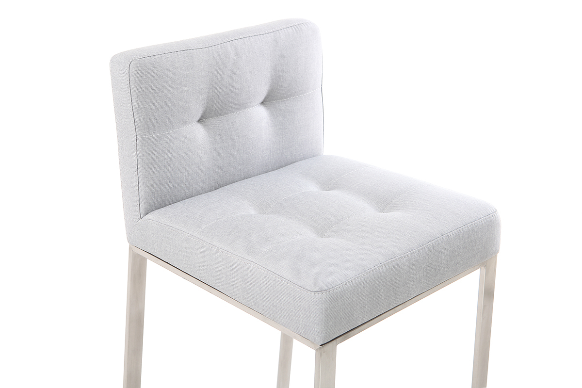 Design-Barhocker Metall und Stoff Hellgrau 66 cm HALEY
