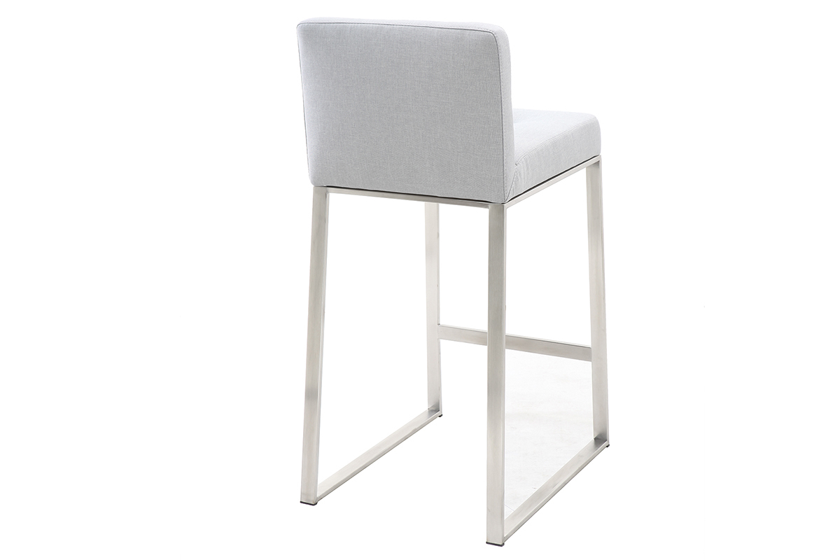 Design-Barhocker Metall und Stoff Hellgrau 66 cm HALEY