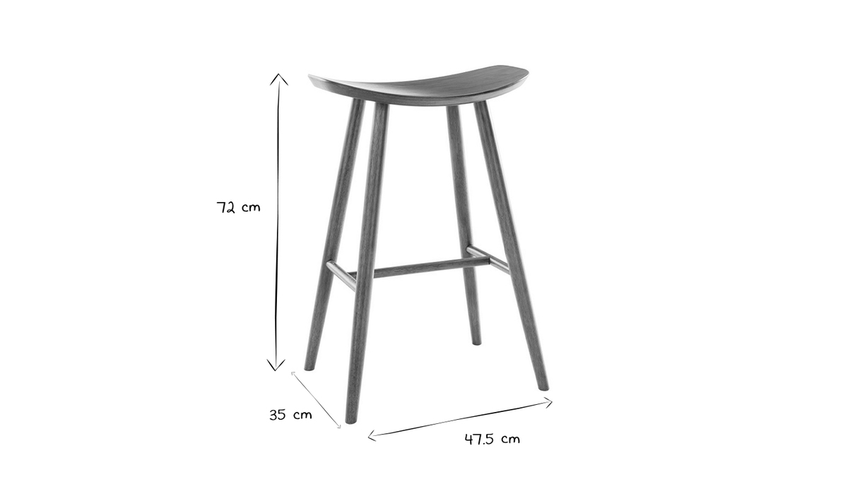 Design-Barhocker Nussbaum 72 cm DEMORY