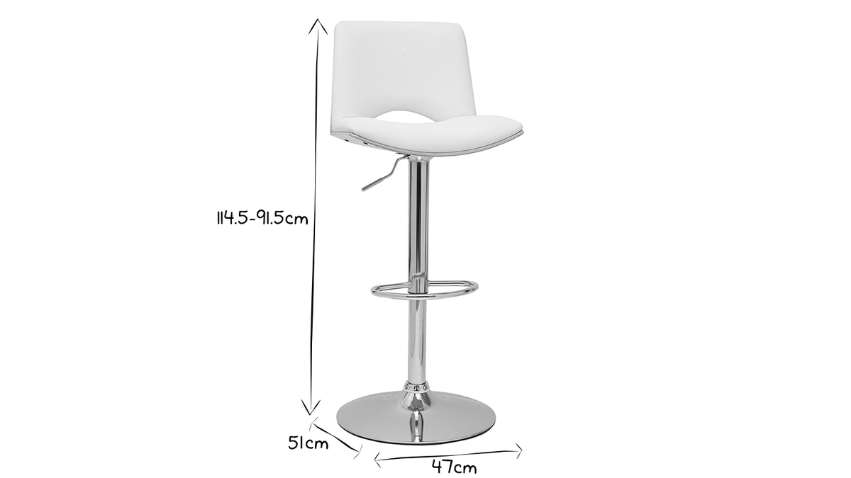 Design-Barhocker PANACH hhenverstellbar wei und helles Holz