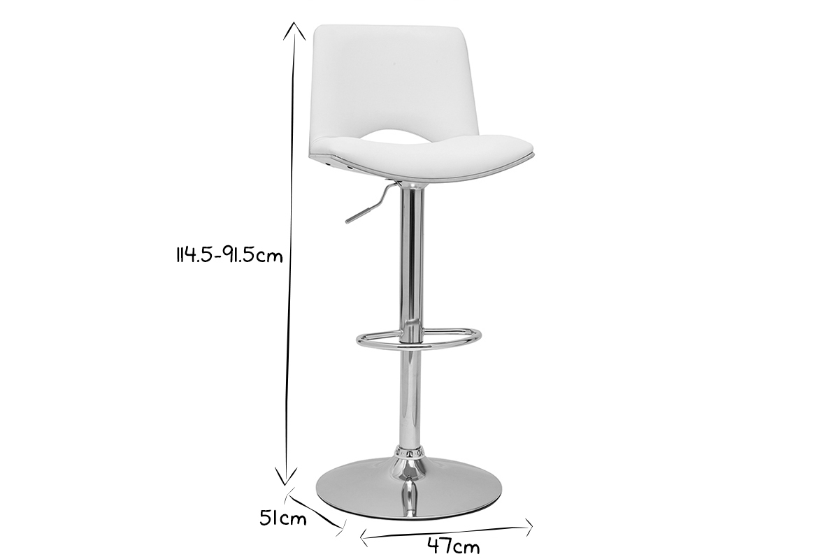 Design-Barhocker PANAChhenverstellbar wei und helles Holz