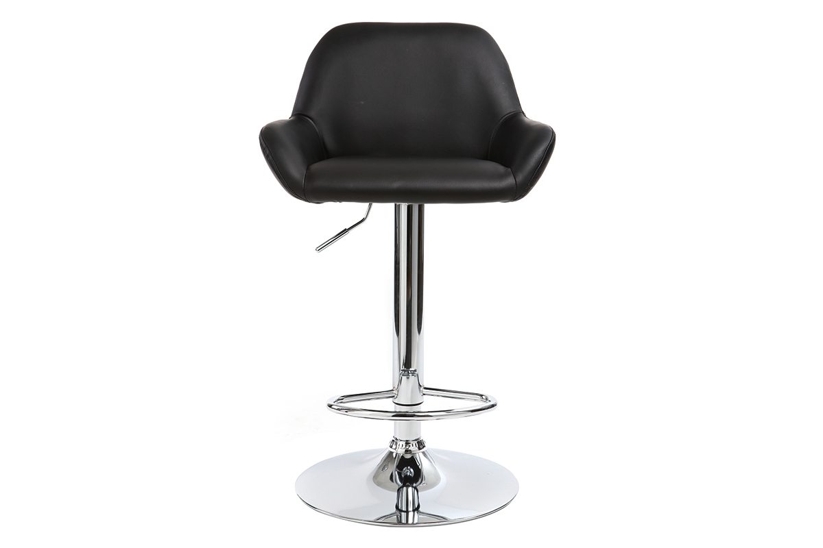 Design-Barhocker Polyurethan Schwarz 2er-Set CYRUS