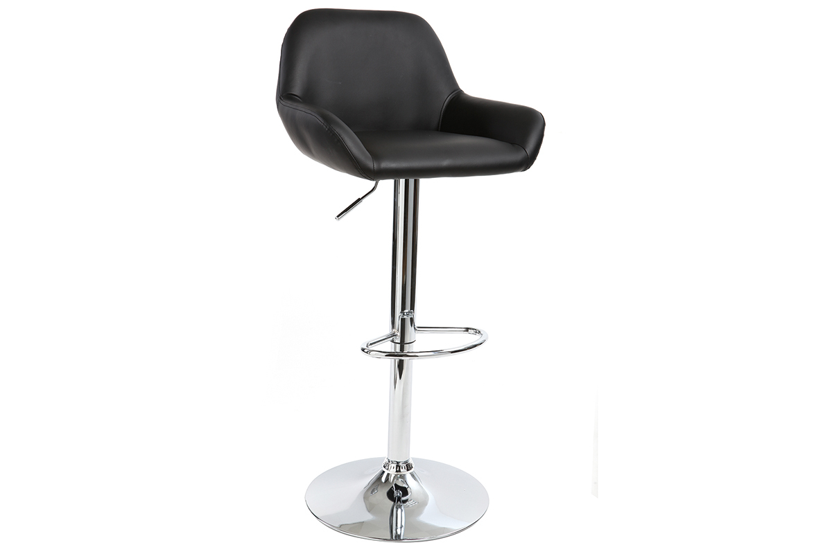 Design-Barhocker Polyurethan Schwarz 2er-Set CYRUS