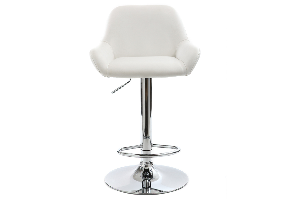 Design-Barhocker Polyurethan Wei 2er-Set CYRUS