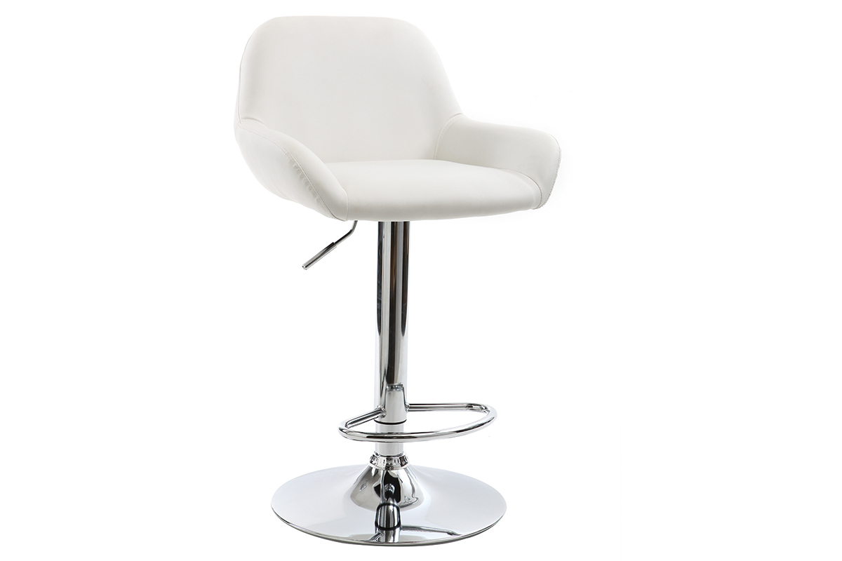 Design-Barhocker Polyurethan Wei 2er-Set CYRUS
