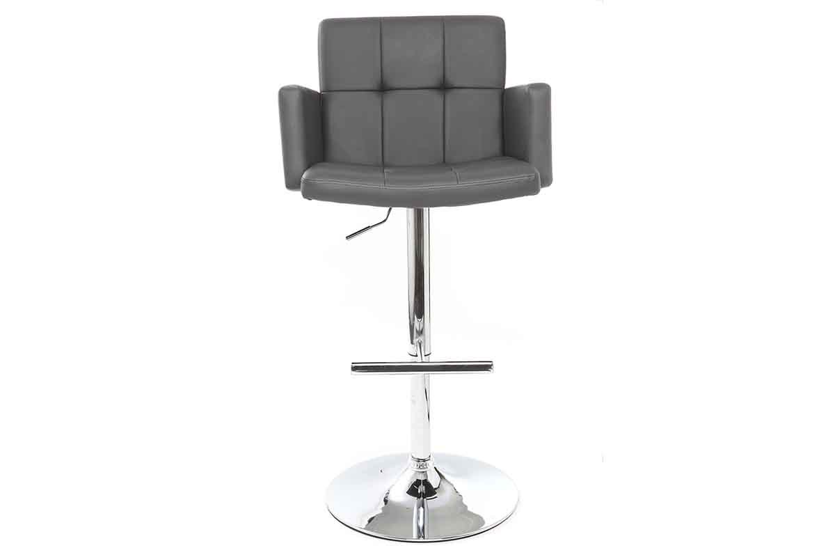 Design-Barhocker PU Grau BLAKE
