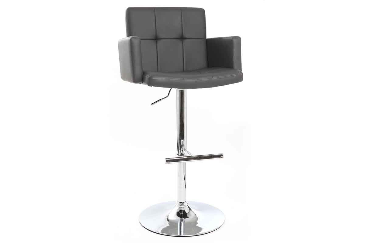 Design-Barhocker PU Grau BLAKE