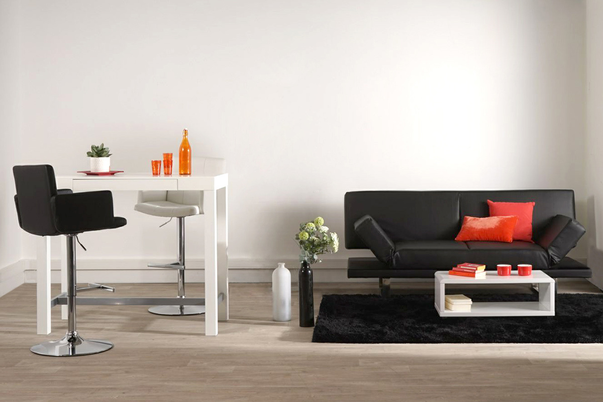 Design-Barhocker PU Grau BLAKE
