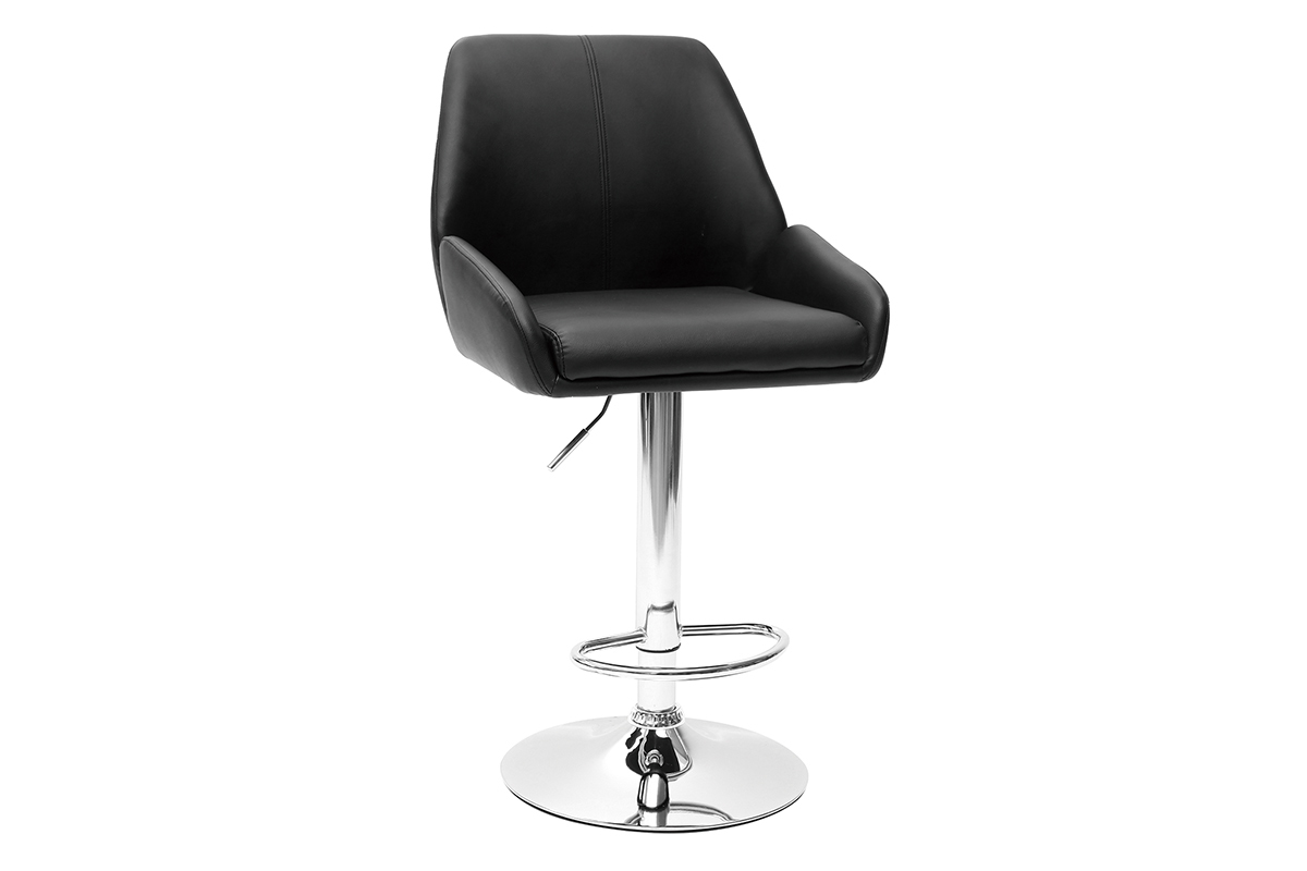 Design-Barhocker PU Schwarz 2er-Set ALEK