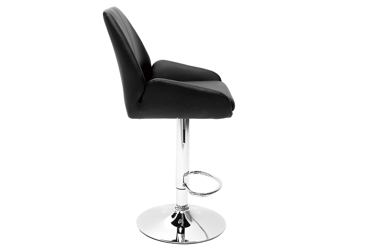 Design-Barhocker PU Schwarz 2er-Set ALEK