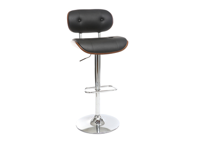 Design-Barhocker PU Schwarz und dunkles Holz MARTY - Design-Barhocker PU Schwarz und dunkles Holz MARTY