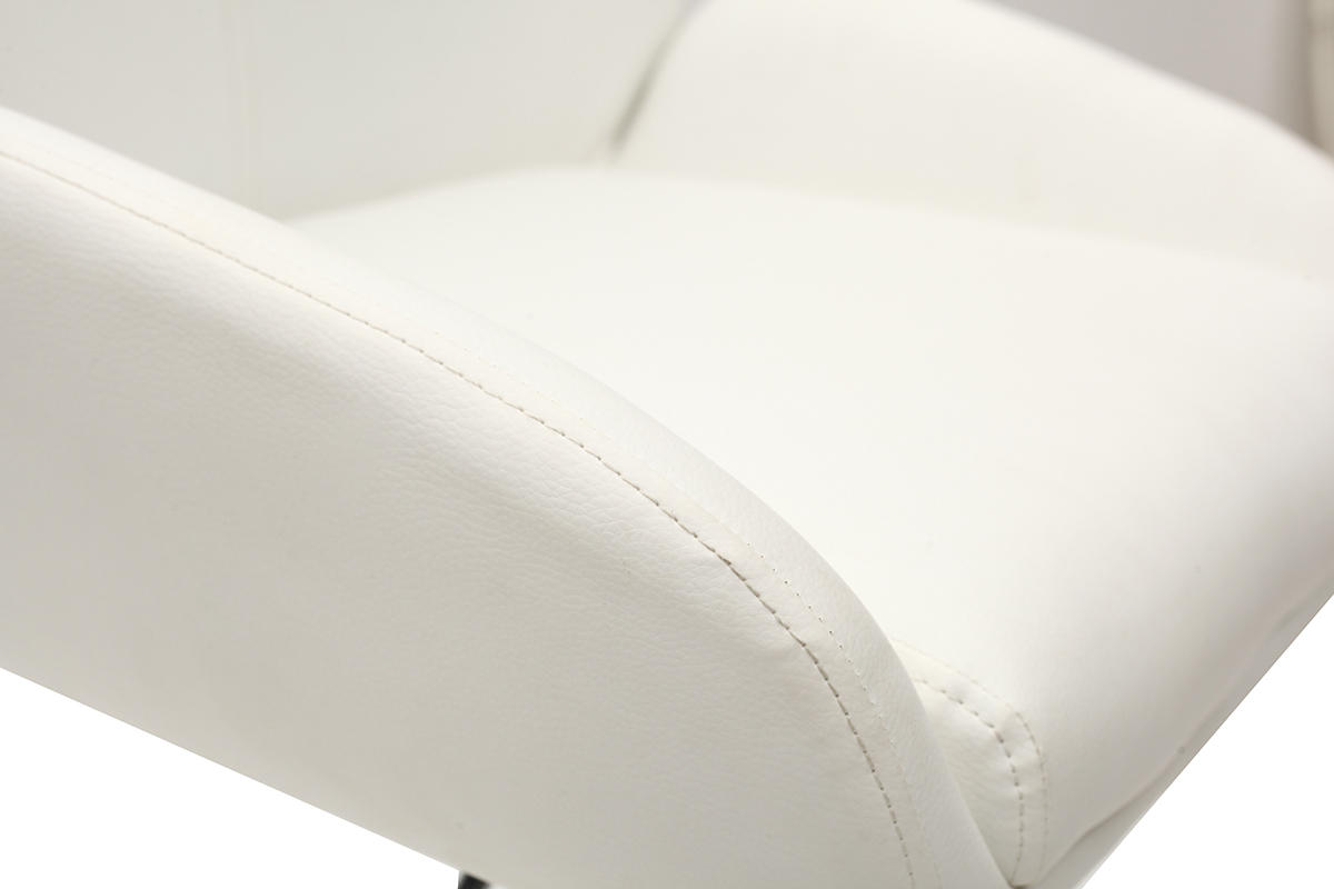 Design-Barhocker PU Wei� 2er-Set ALEK