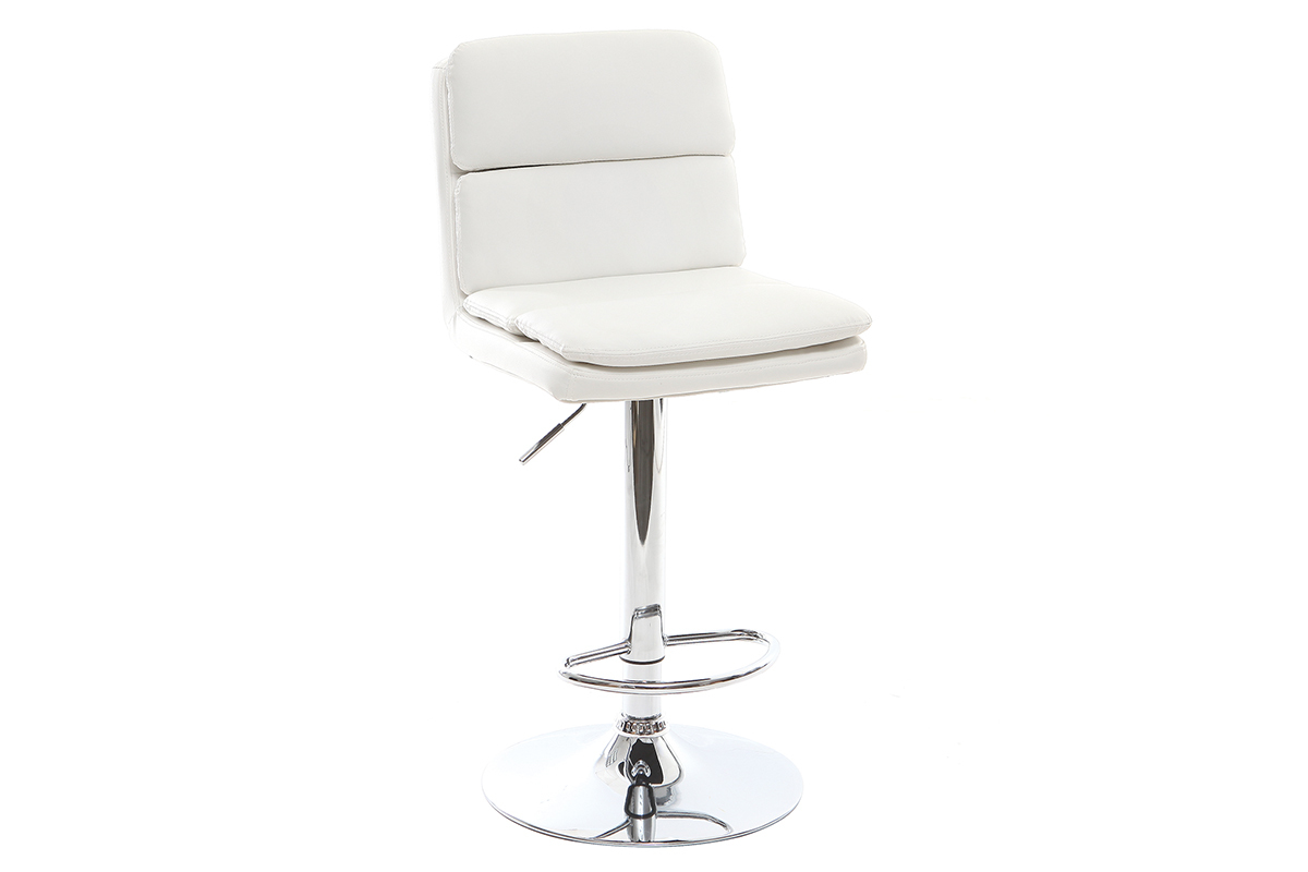 Design-Barhocker PU Wei 2er-Set CLARK