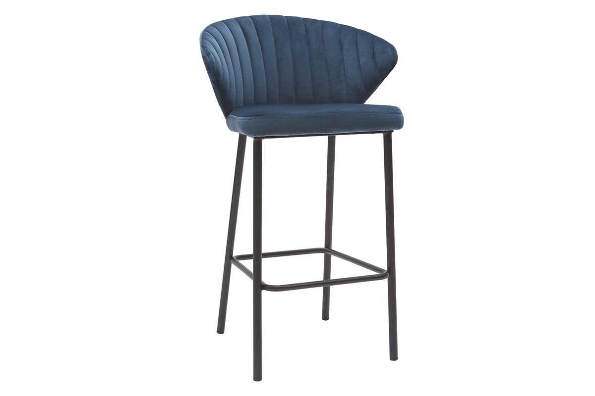 Design-Barhocker Samt Blau � 65 cm DALLY
