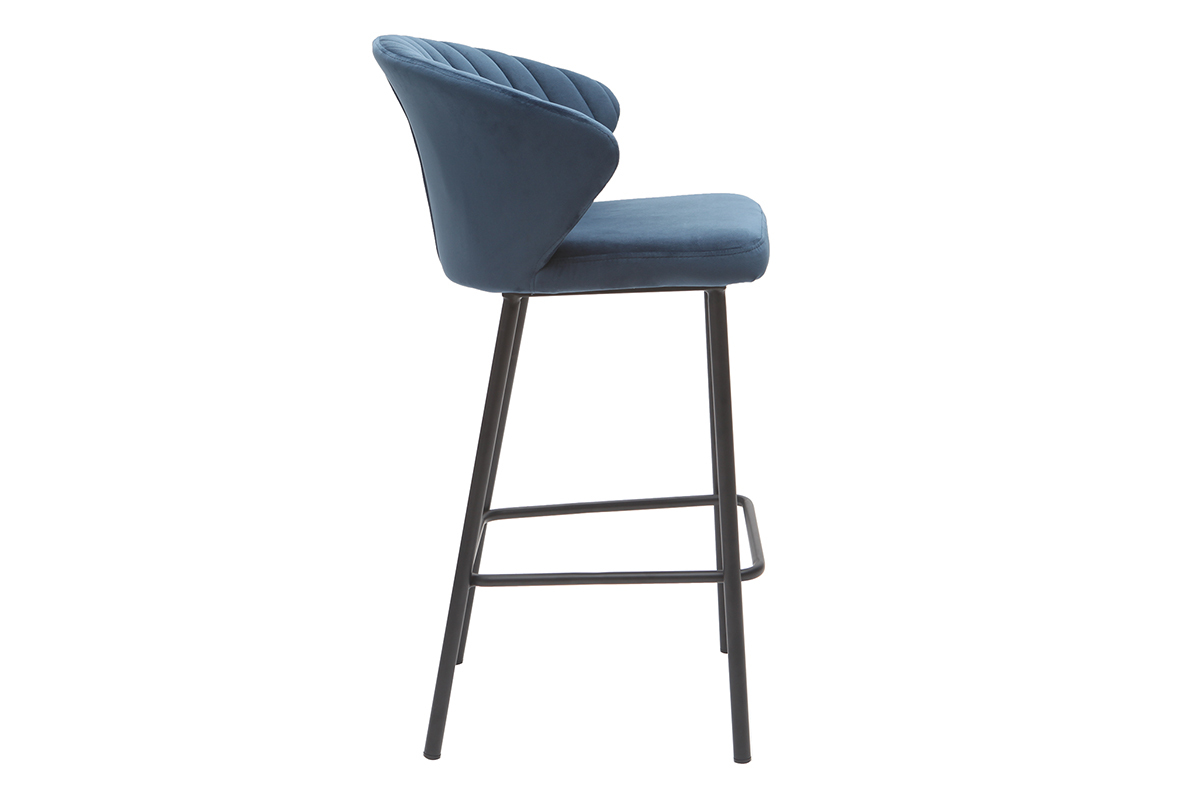 Design-Barhocker Samt Blau � 65 cm DALLY