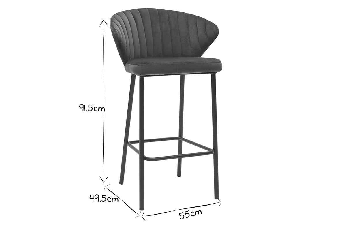 Design-Barhocker Samt Petrolblau  65 cm DALLY