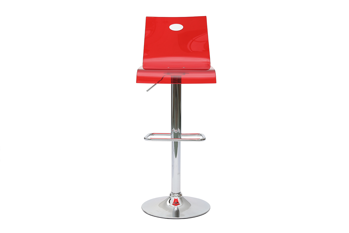 Design-Barhocker SATURN Plexiglas Rot transparent (2 Stck.)