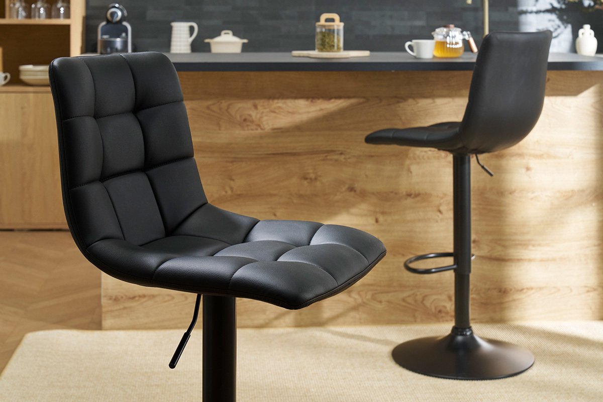 Design-Barhocker schwarz (2er-Set) MAXWELL