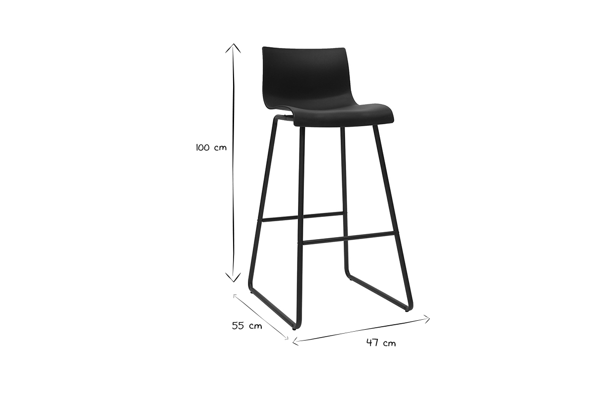 Design-Barhocker Schwarz (2er-Set) ONA