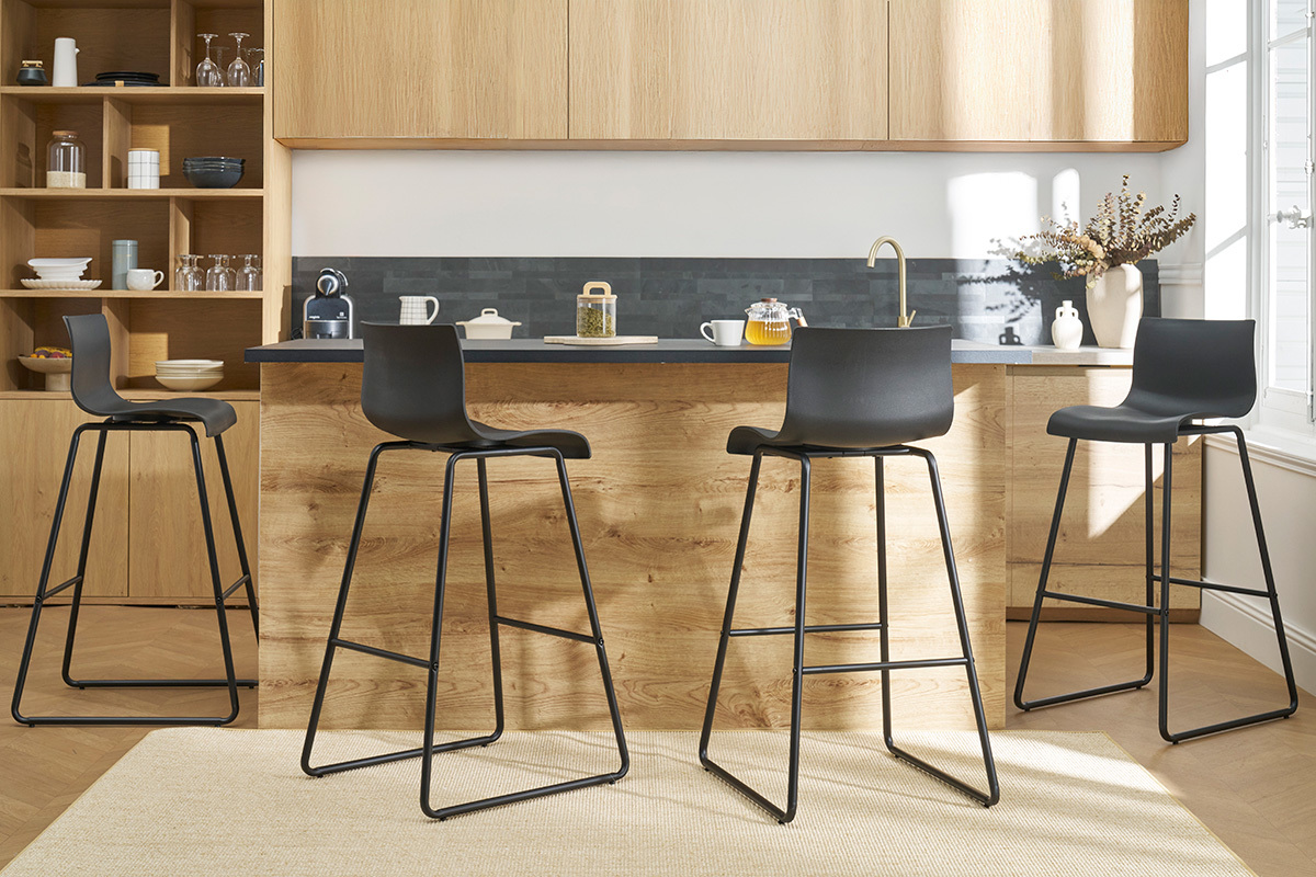 Design-Barhocker Schwarz (2er-Set) ONA