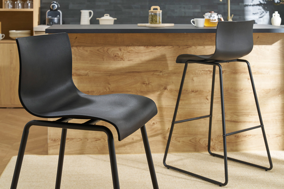 Design-Barhocker Schwarz (2er-Set) ONA