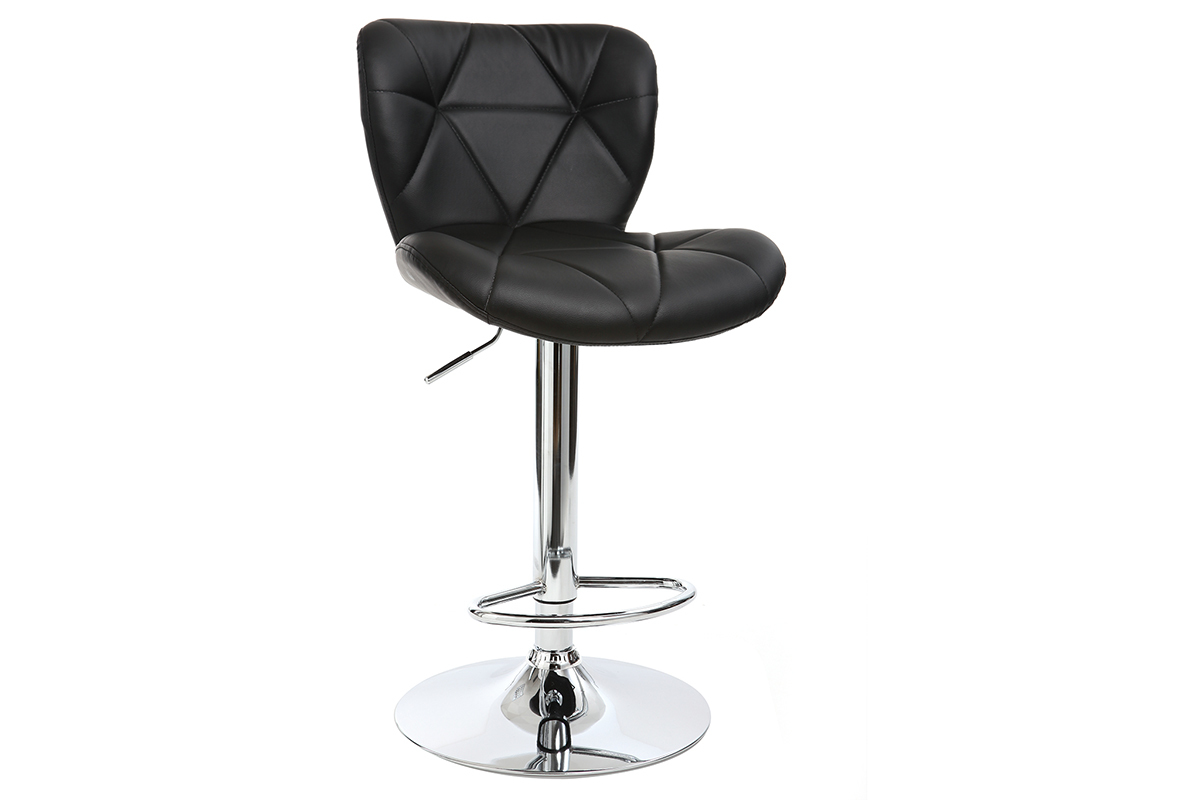 Design-Barhocker Schwarz 2er-Set DEREK
