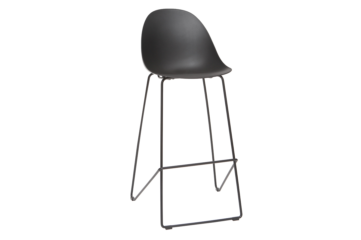 Design-Barhocker Schwarz 77cm (2er-Satz) CONCHA