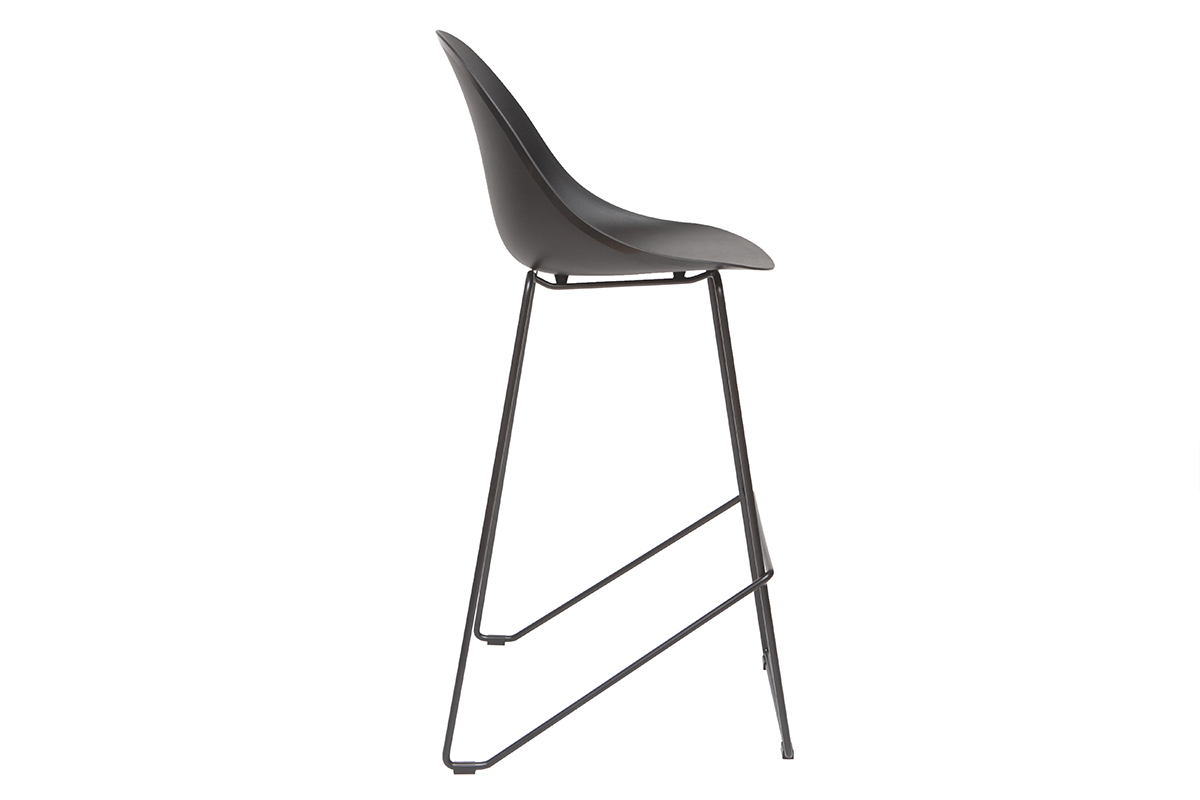 Design-Barhocker Schwarz 77cm (2er-Satz) CONCHA