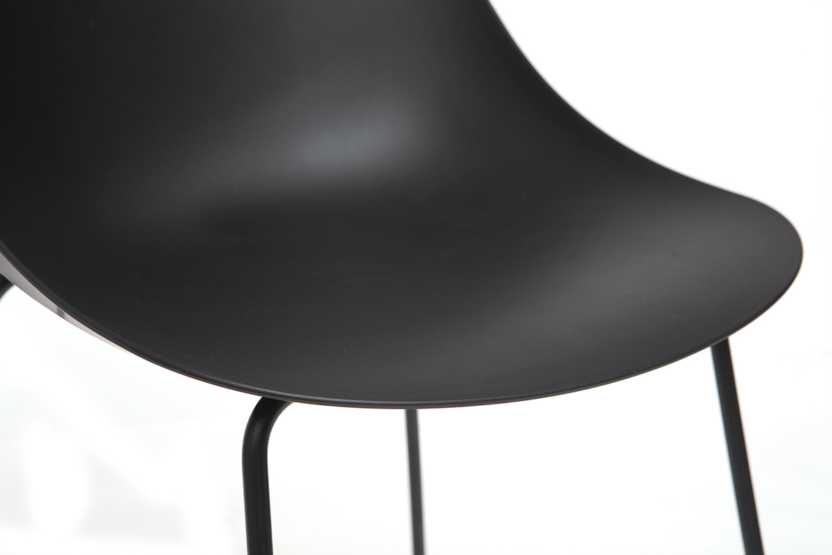 Design-Barhocker Schwarz 77cm (2er-Satz) CONCHA