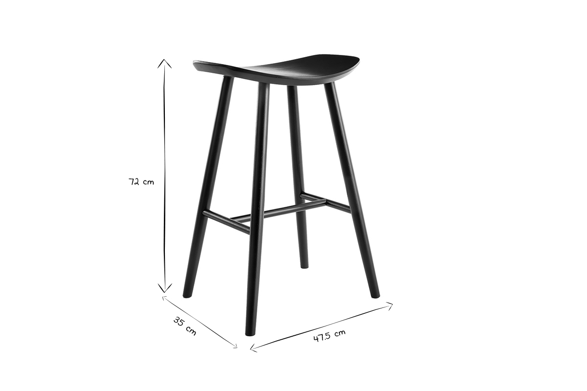 Design Barhocker schwarz DEMORY
