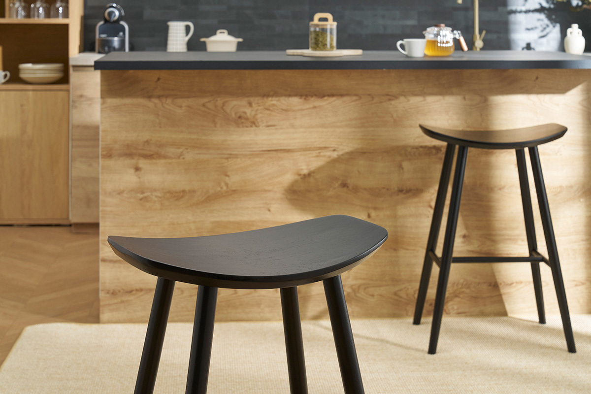 Design Barhocker schwarz DEMORY