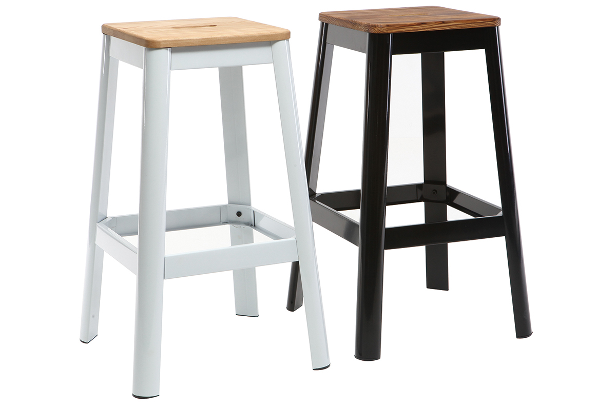 Design-Barhocker Schwarz H 75 cm NICK