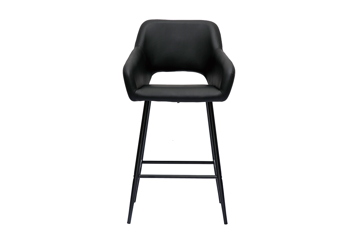Design-Barhocker schwarz H65 cm (2er-Set) LAURETTE