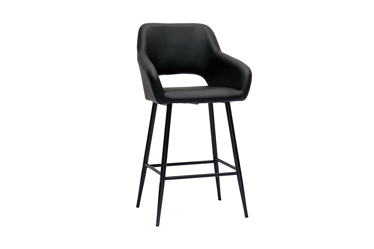 Design-Barhocker schwarz H65 cm (2er-Set) LAURETTE