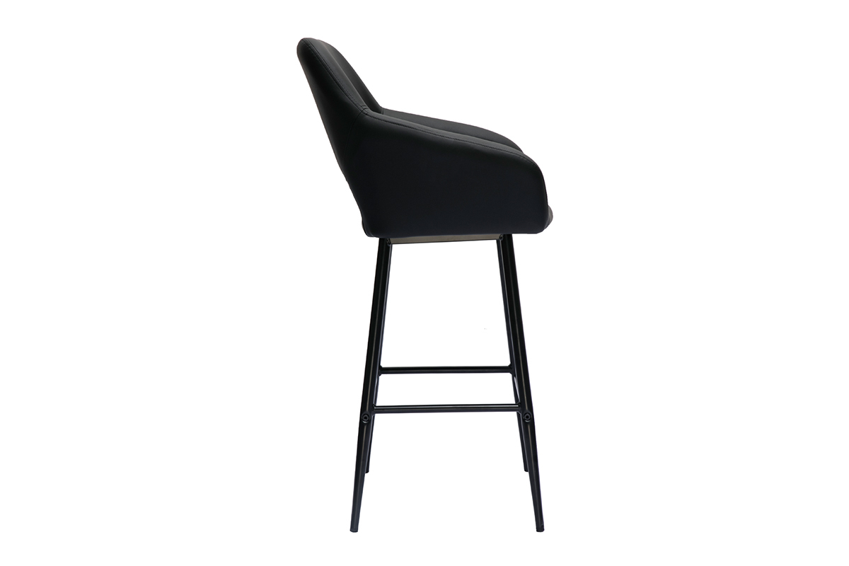 Design-Barhocker schwarz H65 cm (2er-Set) LAURETTE