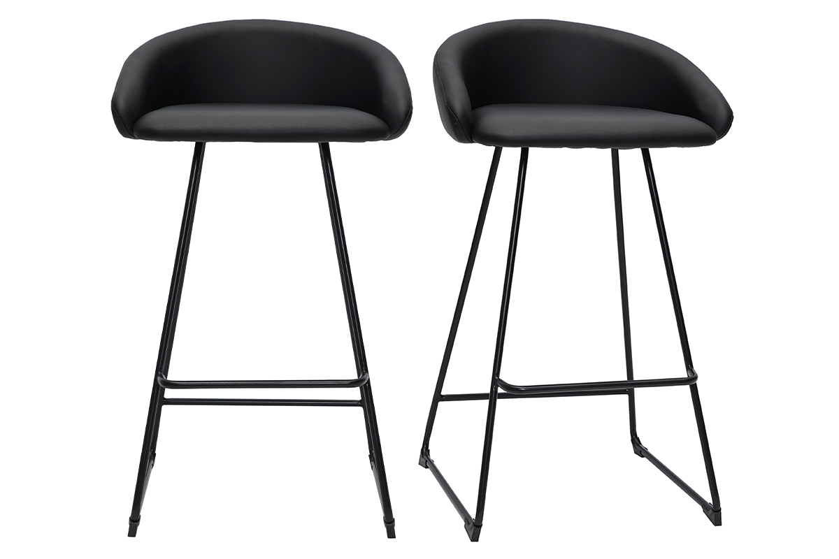Design-Barhocker schwarz H69 cm (2er-Set) REYNOLD