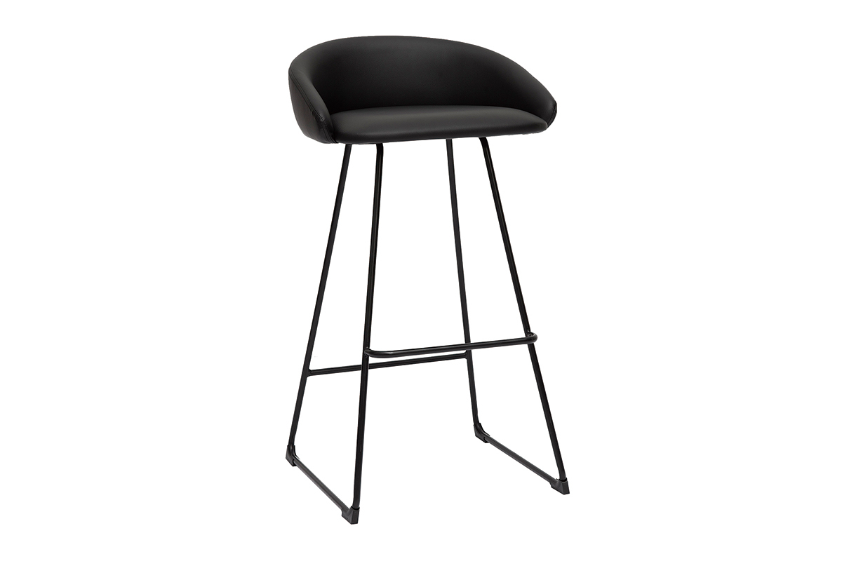 Design-Barhocker schwarz H75 cm (2er-Set) REYNOLD