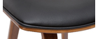 Design-Barhocker schwarz mit dunklem Holz H 69 cm (Zweierset) VASCO