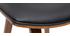 Design-Barhocker schwarz mit dunklem Holz H 69 cm (Zweierset) VASCO