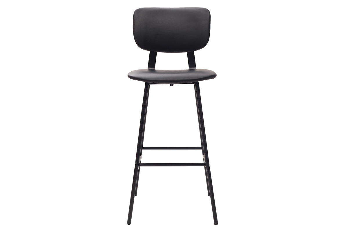 Design-Barhocker Schwarz mit Metallbeinen (2 Stk.) LAB