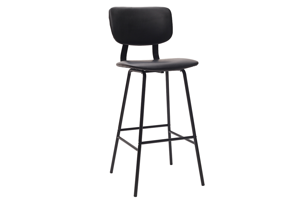 Design-Barhocker Schwarz mit Metallbeinen (2 Stk.) LAB