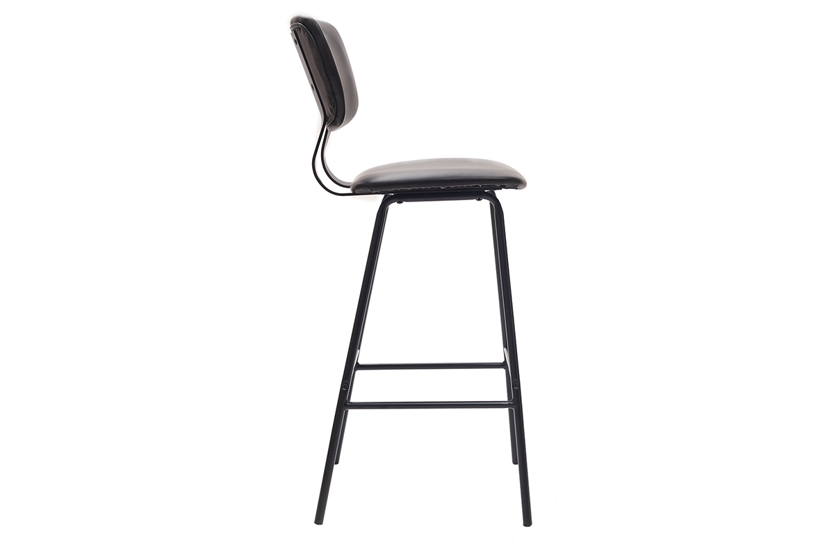 Design-Barhocker Schwarz mit Metallbeinen (2 Stk.) LAB