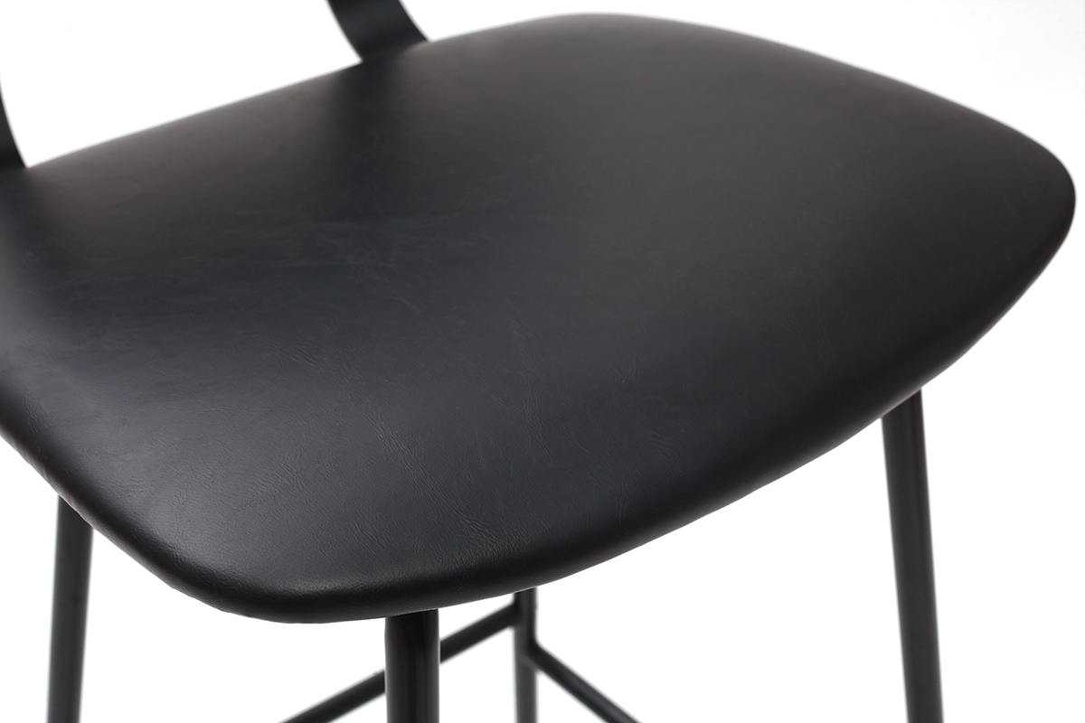 Design-Barhocker Schwarz mit Metallbeinen (2 Stk.) LAB