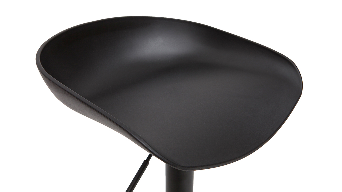 Design-Barhocker Schwarz mit Metallbeinen (2 Stk.) PEBBLE