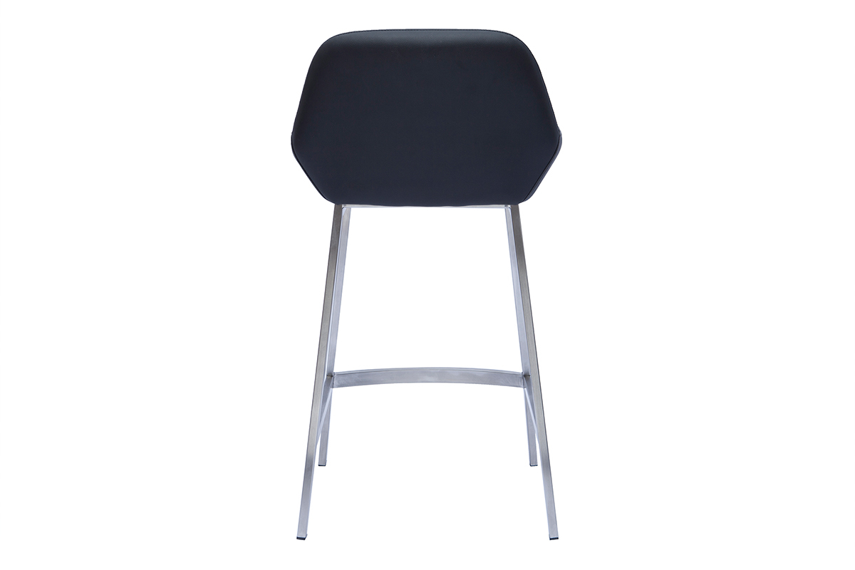 Design-Barhocker schwarz mit Metallfu (2er-Set) RINGER