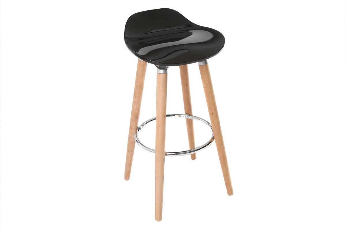 Design-Barhocker Schwarz skandinavisch 2er-Set GILDA